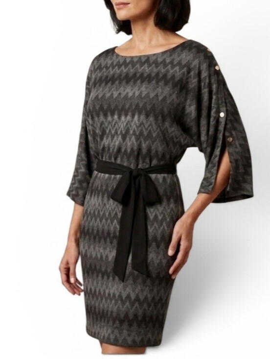 Halo Dresses & Skirts - Halo Grey And Black Midi Dress Size XL Buisness Casual